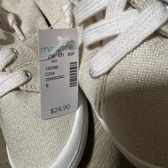 Cream Canvas Sneakers - Picture 2 of 3